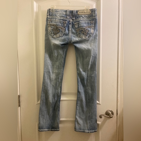 Rock Revival y2k Venus BOOTCUT Light Wash Jeans with Embellished Pockets Size 27 - Picture 3 of 10